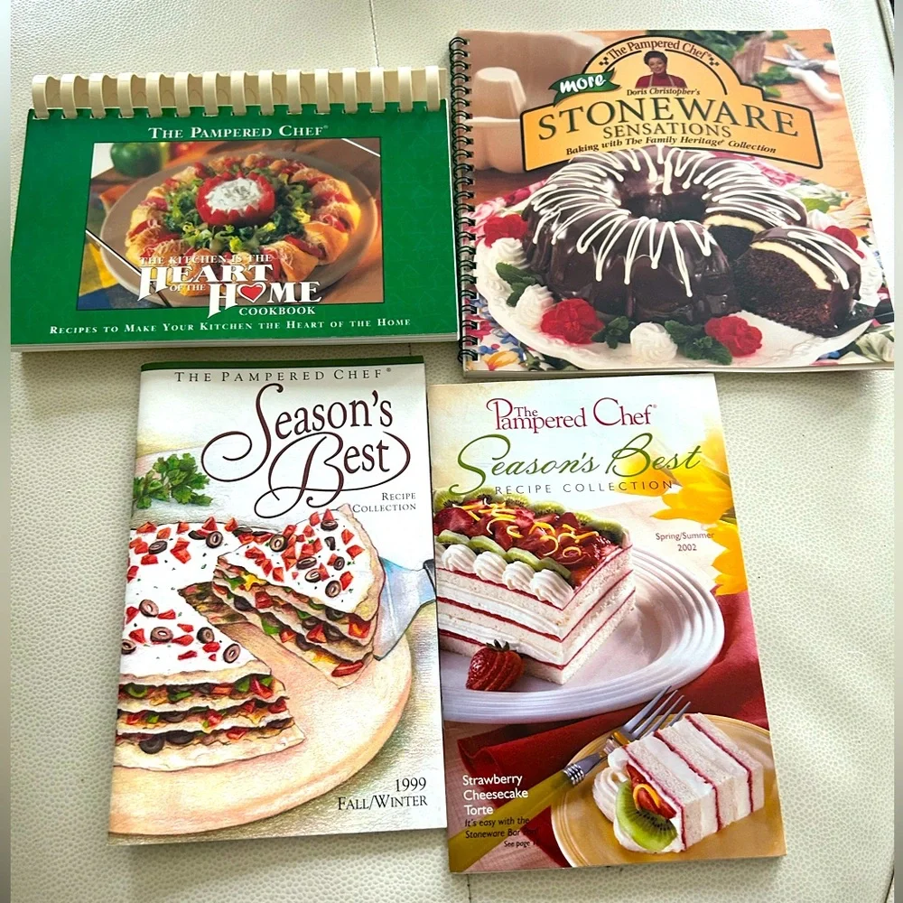 Pampered Chef Cookbook Collection Set of 4 Stoneware Season’s Best ❤️ To Home